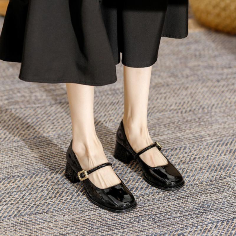 Fashion New High Heel Leather Shoes Shallow Mouth Sexy Pump Sandals Ladies Mary Jane 2025 Spring Crossdressers