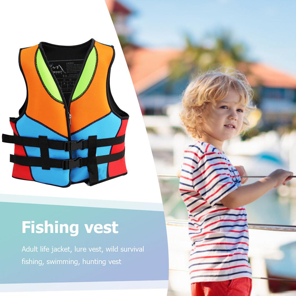 Swim Floatation Vest Swim Trainer Vest with Survival Whistle for Kids 2-12Years Swimming Jacket for Kids