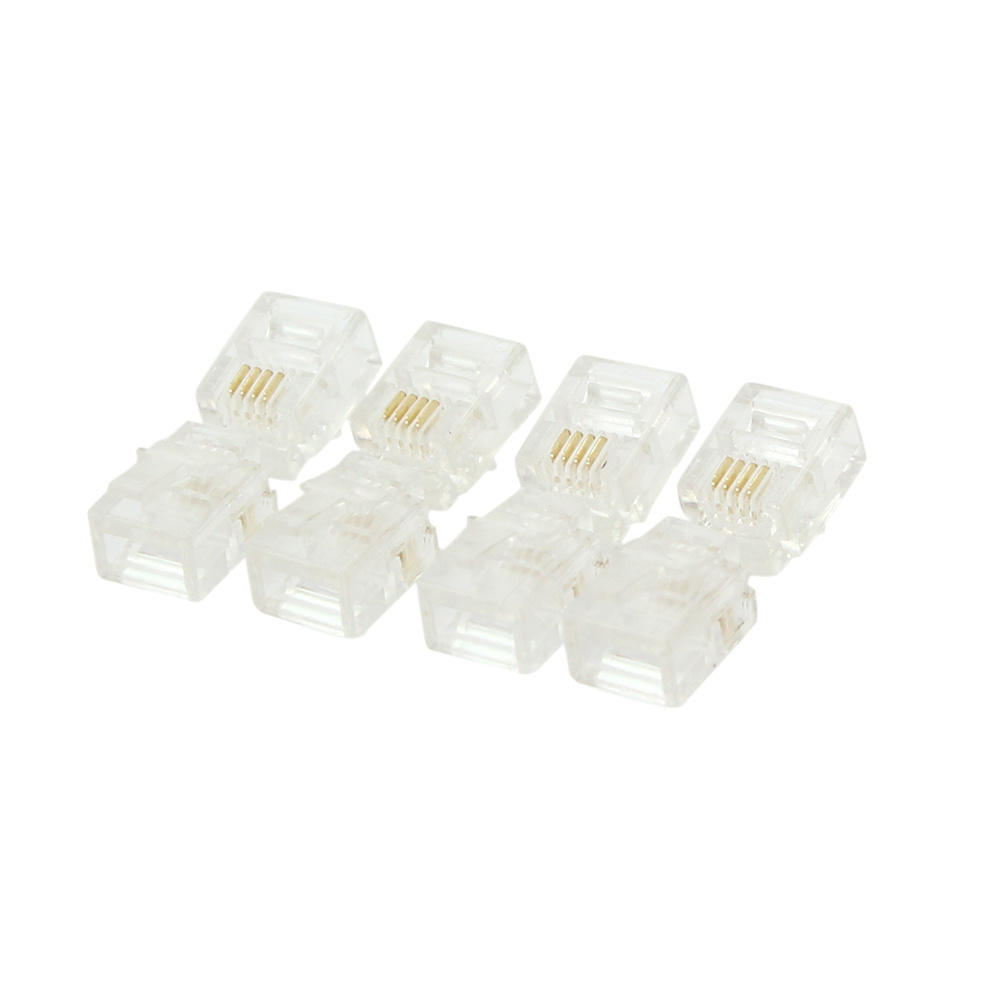 Buy 50x RJ11 Plugs 6P4C Phone Modular Telephone Cord Adapter Crimp Connector at affordable