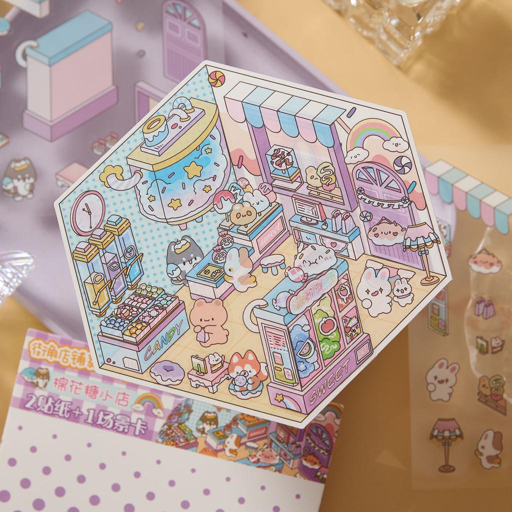 Miniature 3D Cottage Stickers, Cute Layered Dioramas, Visual Depth Journal Decor
