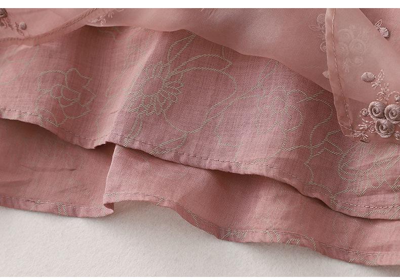 Summer Cotton Linen Patchwork Organza Shirt - Retro Artistic Zen Tea Ceremony Loose Top for Women
