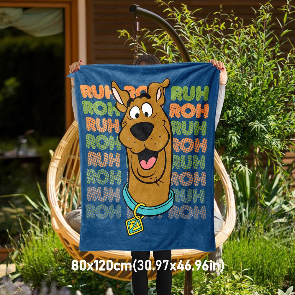 1 шт. Плед Scooby-Doo Ruh-roh Mystery для улицы - Плед-покрывало, Мягкий, Фланелевые пледы, Гостиная, Путешествия, Кемпинг-1102136 80x120cm