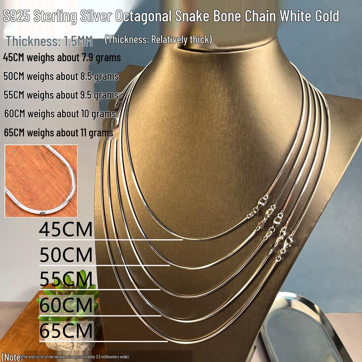 

Мужское ретро ожерелье-цепочка из стерлингового серебра S925 «Змеиная кость» 925 Silver