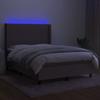 VidaXL Slat Bed Base with Mattress and LED, Upholstered Bed, Double Bed, Adult Bed for Interior Bedroom, 3138481