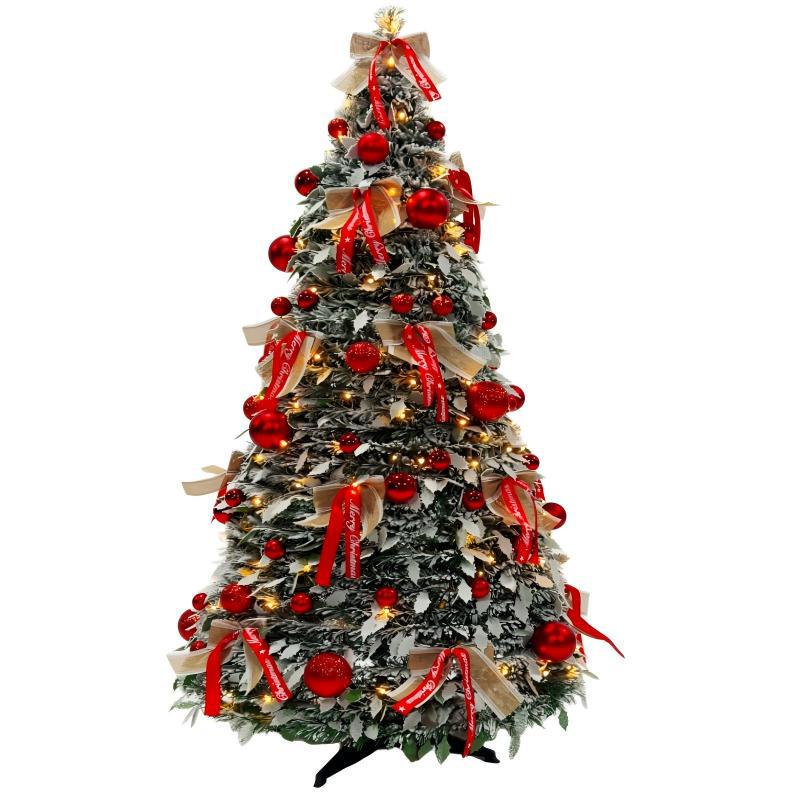 Automatic Folding Telescopic Christmas Tree with Lights for Home, Commercial, and Supermarket Decorations