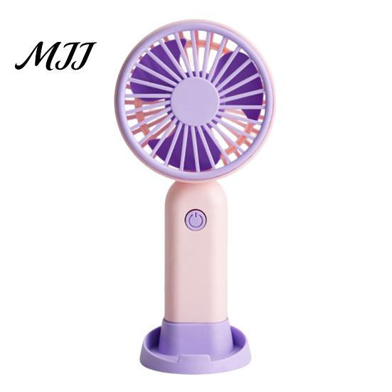 Compact Travel Fan Portable Handheld Mini Fan, 3 Speed USB Rechargeable Personal with Essential Detachable Stand, Quiet Cooling for Office,