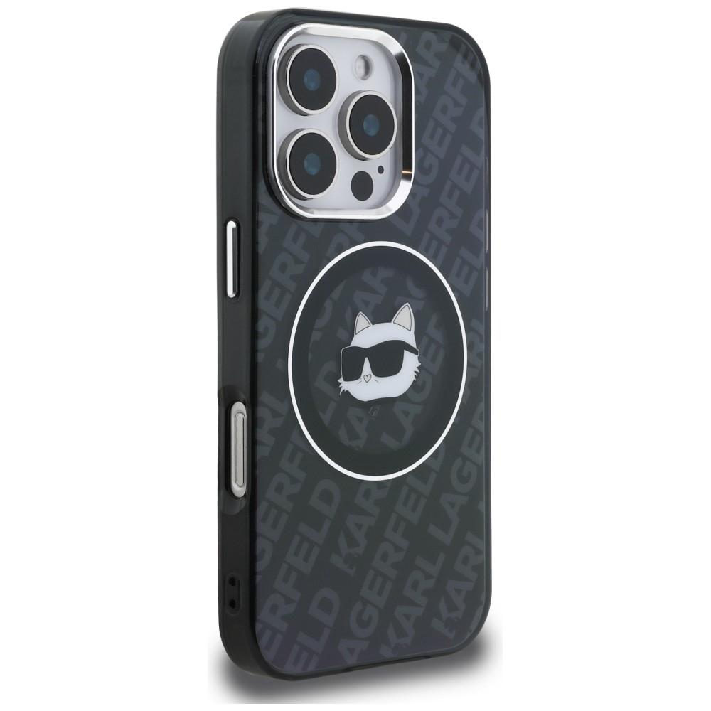 Karl Lagerfeld IML Choupette Head Logo MagSafe Case for iPhone 16 Pro Max Black