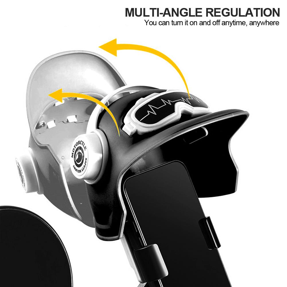 Waterproof Helmet Style Motorcycle Mobile Phone Holder with Sunshade for Electric Bicycle Small Rider Navigation Mount