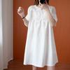 Western Style Plus Size Women's Summer Dress Fat Sister Lace Mesh Stitching Short Sleeves
