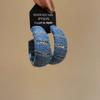 Retro Hong Kong Style Denim Blue C-Type Earrings Women'S Blue Earrings Earrings Niche Design High-End Stud Earrings