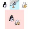 And Black Fun White Catfish Character Badge Charming Alloy Brooch For Everyday Style