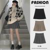 Gray High-Waist Pleated A-Line Skirt for Women - New 2025 Summer Collection