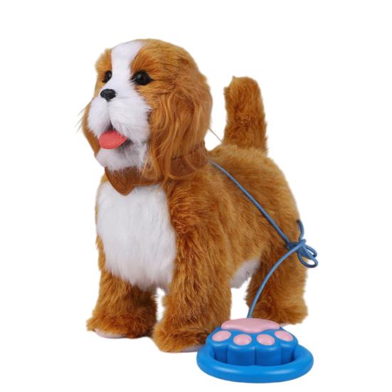 

Електрична плюшева іграшка для домашніх тварин з рухом вилизування язиком, реалістичними звуками, інтерактивна ходяча собака, кішка, плюшева іграшка з повідком, освітня імітація, м яка H