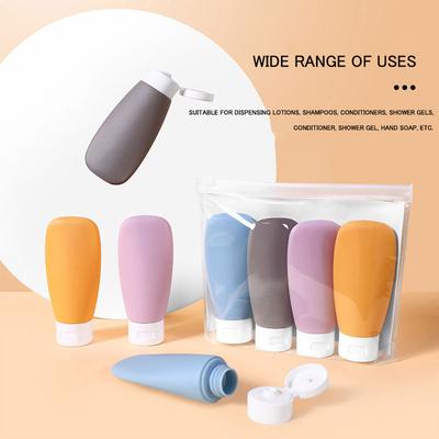 4-Piece Silicone Leak-Proof Travel Bottle for Business Trip Portable Refillable Squeezable Container for Toiletries Lotion