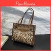 Chic Leopard Design Oversized Tote Bag For Women Trendy Fall Winter Shoulder Bag