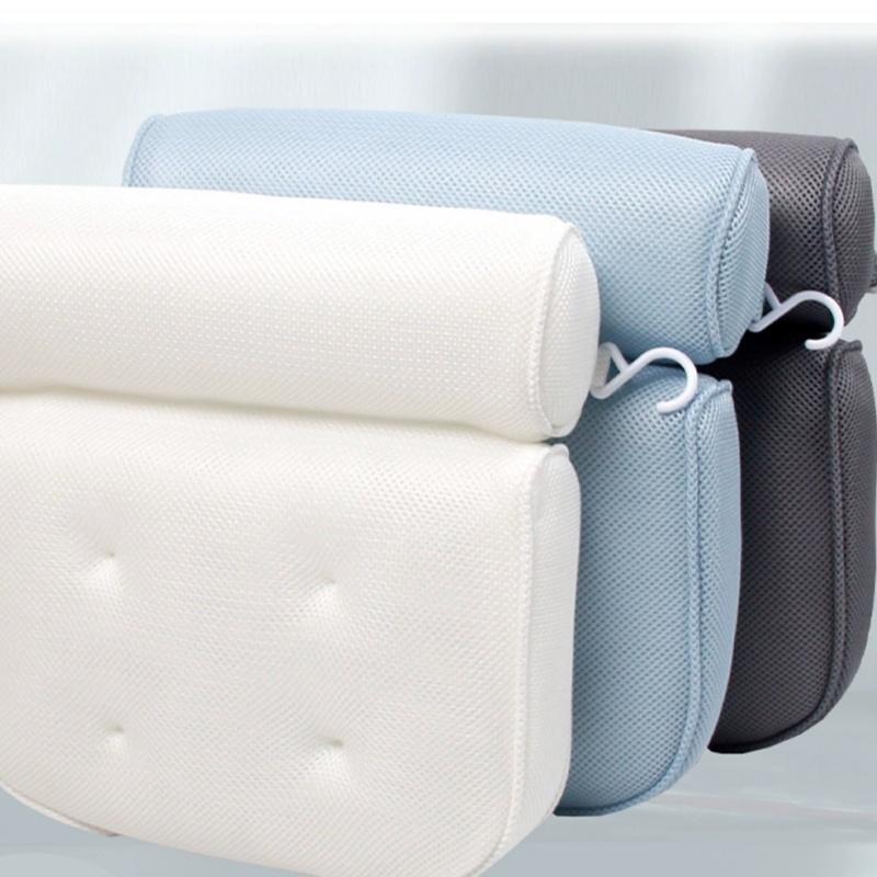 Mesh SPA Bathtub Pillow 3D Mesh Tub Pillow with Anti Slip Suction Cups Bathtub Headrest Ergonomic Pillow