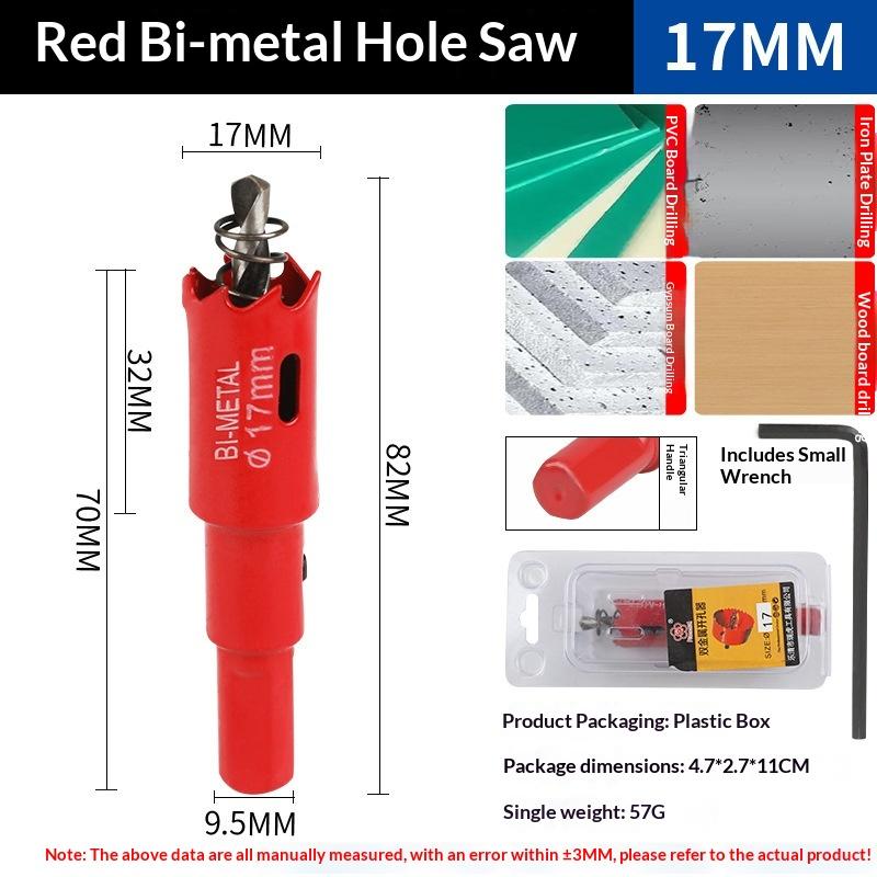 1Pcs(15-45Mm) Bi-Metal Hole Saw Single Size With Drill Spring Pvc Iron Wood Drilling Opener For Home Renovation