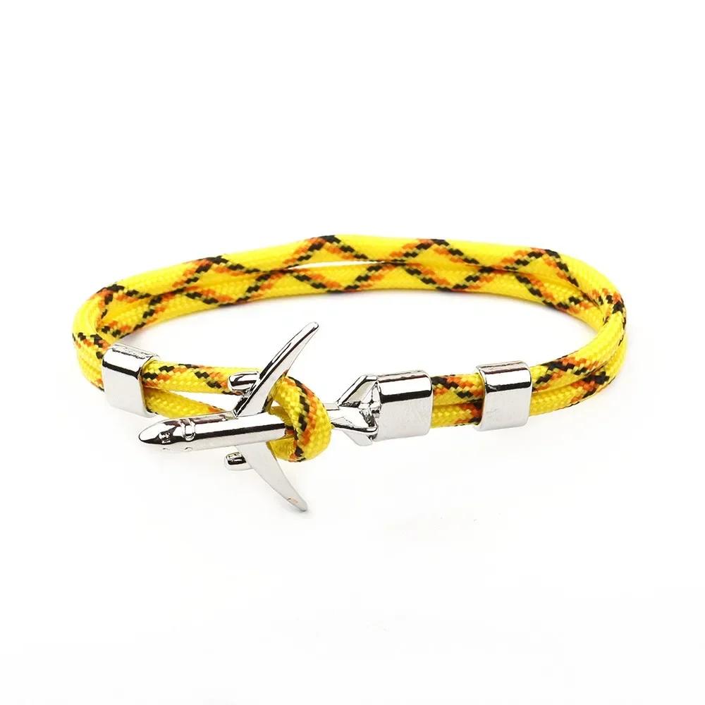 Summer Hot Boeing Airplane Anchor Bracelet Men Nylon Rope Chain Charm Bracelets For Women Survival Aviation Style Sport Bracelet