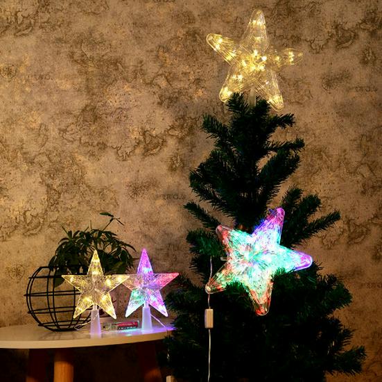 Dreamy Romantic Starry Tree Topper: Creative Christmas Lights for a Warm Atmosphere