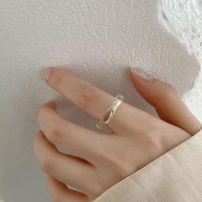 Resin Charms Small Geometric Shape Ring Colorful Women's Circle Ring Jewelry Gift For Friends