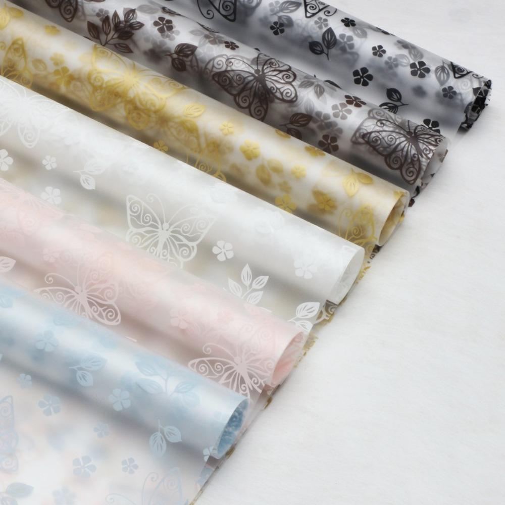 20Pcs Translucent Butterfly Floral Wrapping Paper Butterfly Patterned Gift Packaging Paper Flower