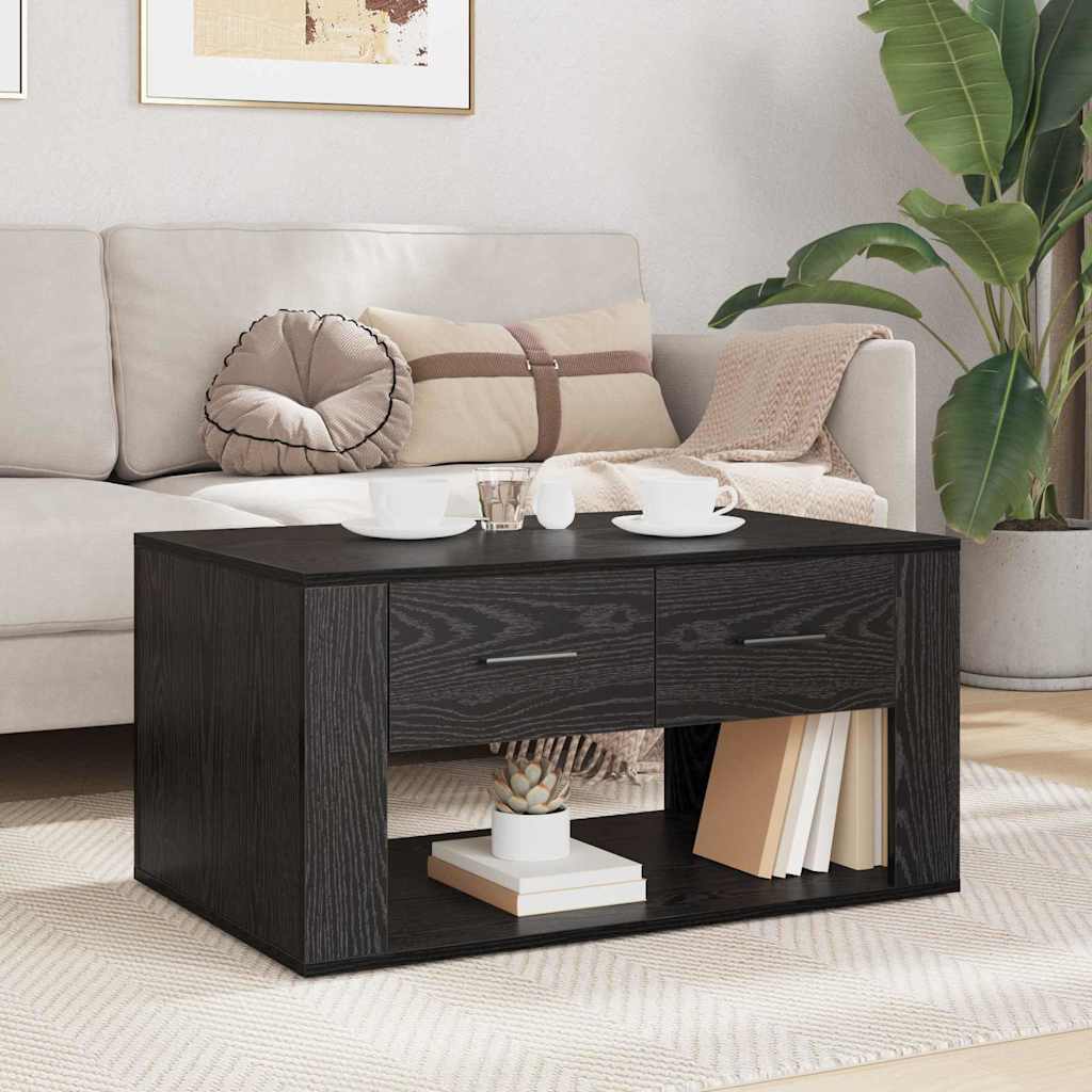 Coffee Table Black Oak Effect 80 X 50 X 40 Cm Engineered Wood