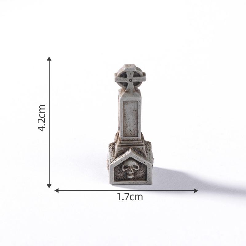 Halloween Skull and Bat Figurine Decorative Accessories Mini Micro-landscape Ornaments