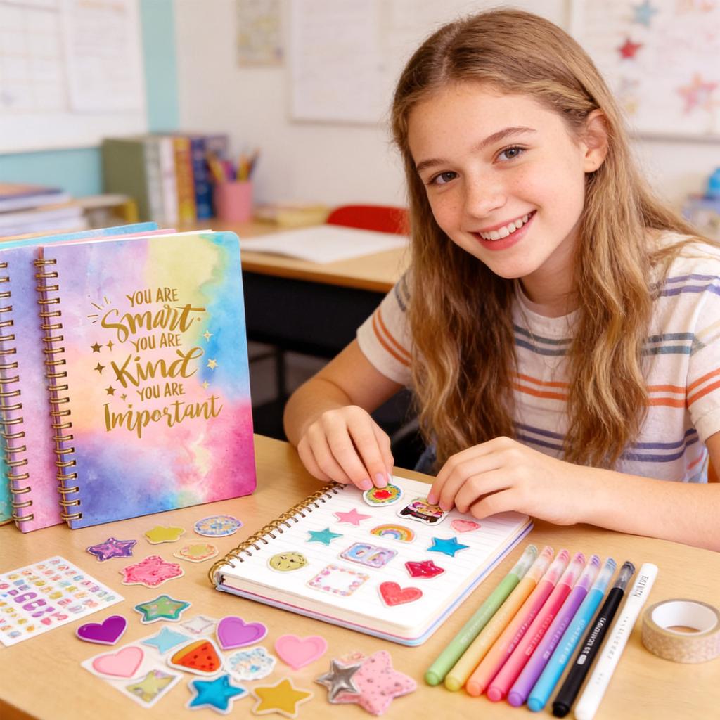 DIY Journal Kit Voor Tiener Meisjes - Alles-in-één Schrijfwaren & Dagboek Set Met Stickers Scrapbook Knutsel Cadeau Voor Pre-tiener 20ml