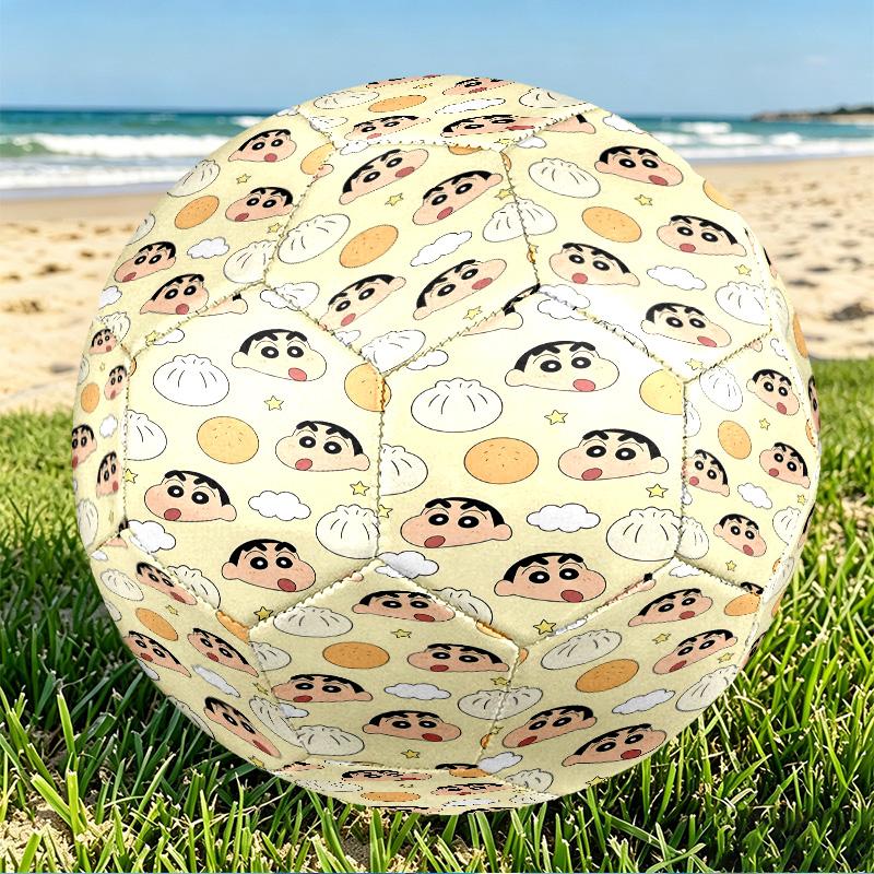 Crayon Shin Print Size 5 Soccer Ball, PU Wear Resistant Football for Match Training and Daily Practice, Birthday Gift for Soccer Fans