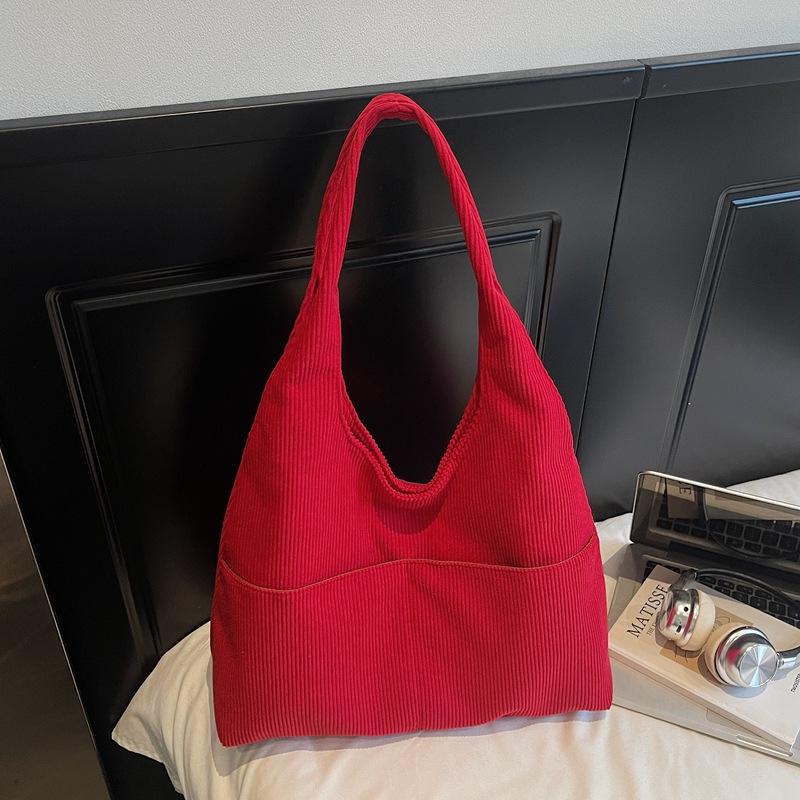 2025 Women's Retro Corduroy Tote: Large-Capacity, Single-Shoulder, Versatile Commuter Bag