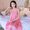 Spring and Summer Suspender Nightdresses, Can Wear Artificial Silk Pajamas, Loose Casual Large Swing Skirts, Large Sizes, Comfortable