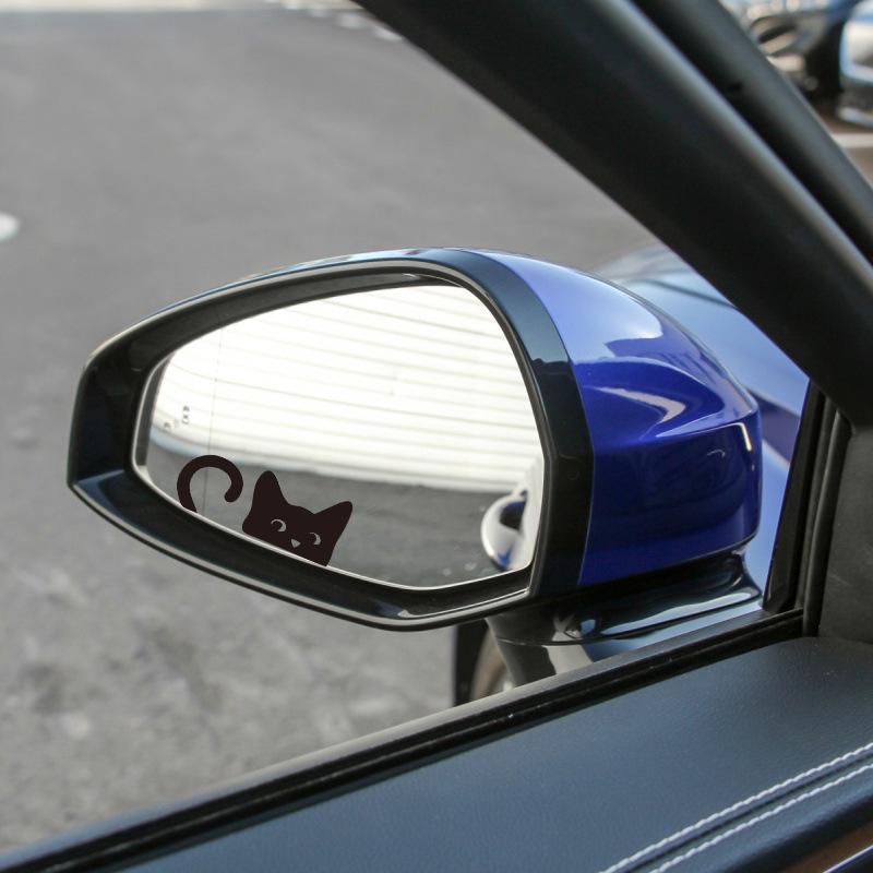 Car Rearview Mirror Funny Peeking Cartoon Sticker