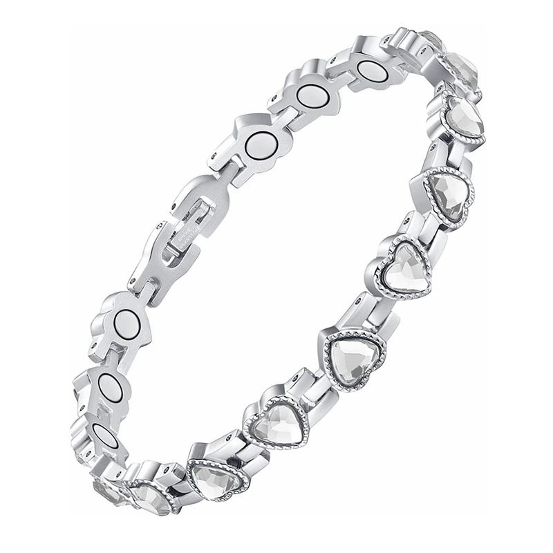 Fashionable Love Cubic Zirconia Bracelet Energy Magnet Bracelet for Women Health Care Couple Jewelry