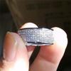 Damen Herren Mode Luxus Zirkon Diamant Ring Zierlich Paar Eheringe Elegantes Schmuckstück Geschenk