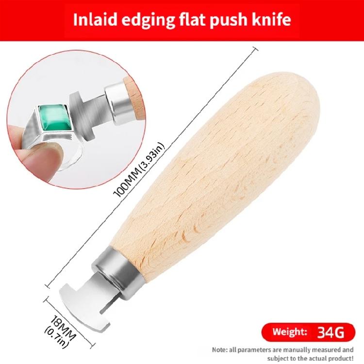 Ergonomic Wooden Handle Bezel Pusher Stainless Steel Precisions Tool For Professional Jewelry Workshop