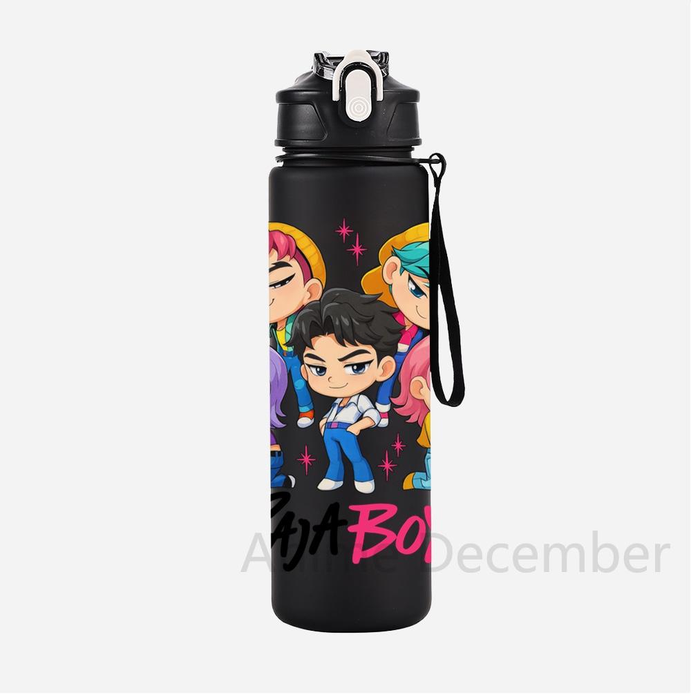 Anime K-Pop Character Water Cup Demon Hunters Large Capacity Outdoor Portable Rope Drinking Bottle for Boy and Girl Gift
