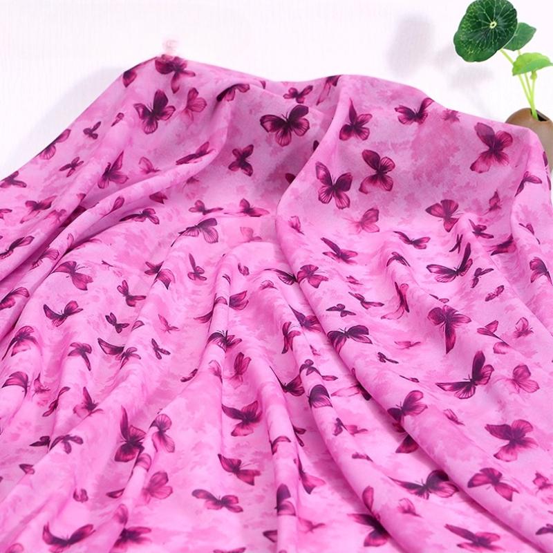 100x150cm 30D Printed Chiffon Ink Chinese Style Fabric Transparent for Sewing Skirt Gauze Scarf Clothing Fabric