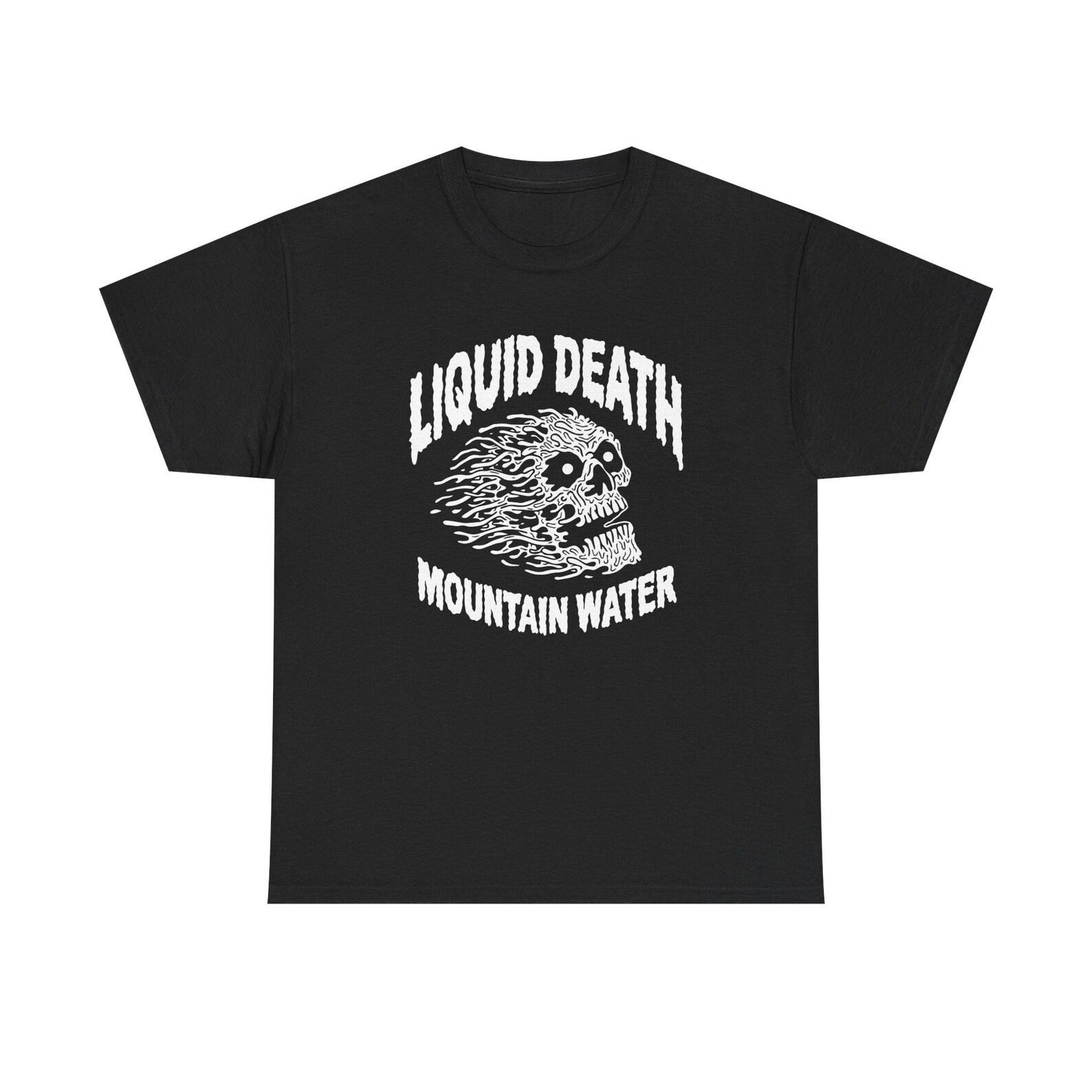 Liquid Death Mountain Water Shirt, Vintage Heavy Metal Graphic Tee, Alternative Streetwear T shirt S