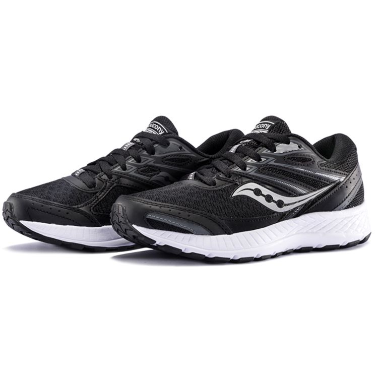 Saucony Cohesion 13 Comfortable Versatile Mesh Cushioning Non-Slip Lightweight Low-Top Casual Running Shoes Women sneaker Black White S10559-1