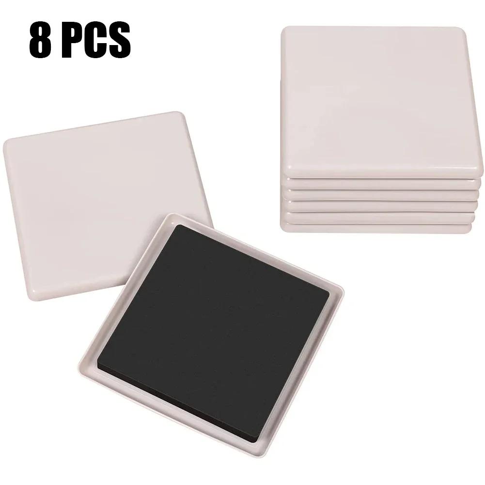 8 STÜCKE Möbelgleiter Quadratische Tisch Stuhlbeine Polster Bodenschutzmatte Hochleistungs-Möbelgleiter Arbeitssparende Umzugshelfer Gleiter