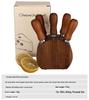 Rosenholz 5-teiliges Käsemesser-Set - Edelstahl Butter- und Käsemesser mit Halter