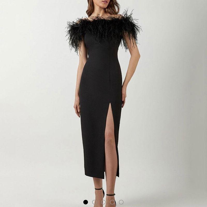 

off Shoulder Evening Dress Women s off Shoulder Evening Dress Feather Socialite Dress Elegant Black XXL
