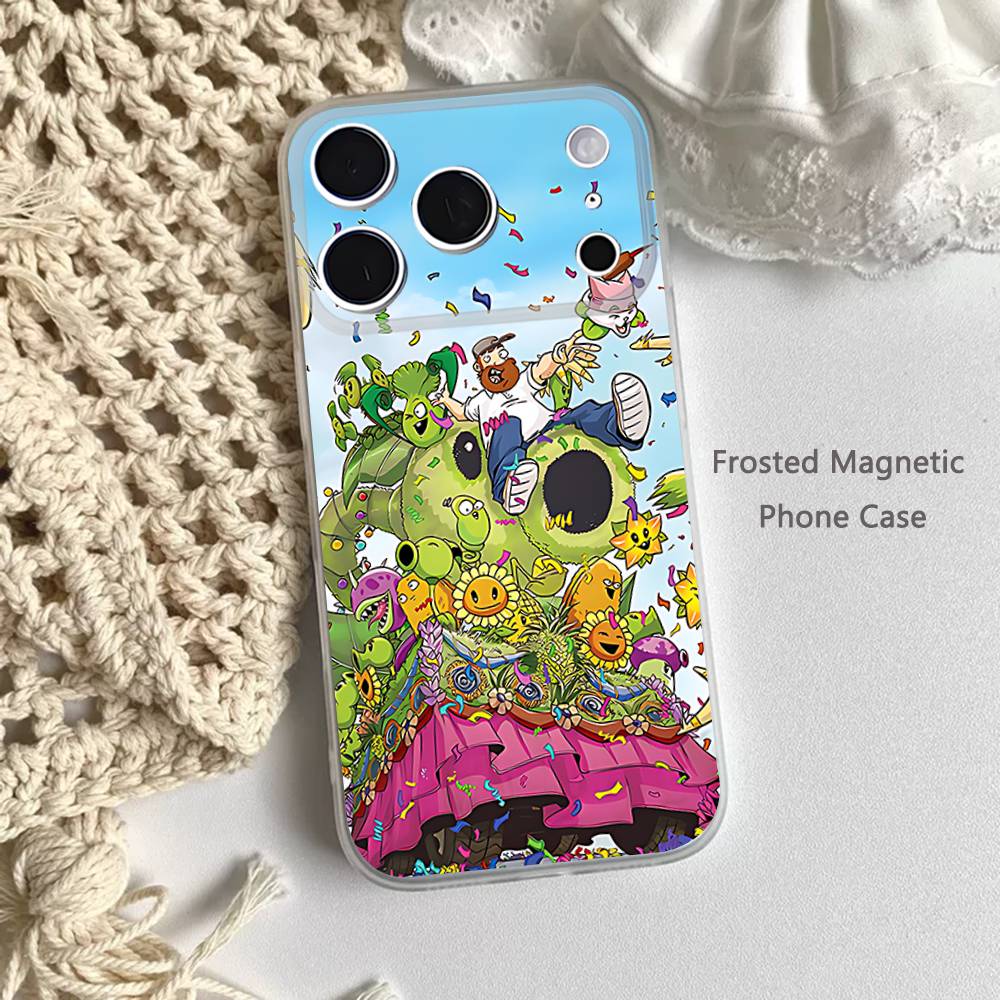 

P-Plants vs Zombies Game Phone Case For iPhone 14,16,12,17,13,15,11 Max,Pro,Mini,Plus,Air,E Magnetic Frosted Transparent iPhone13