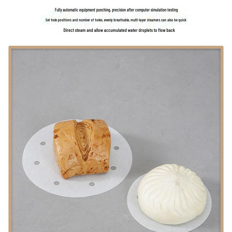 Food-Grade Non-Stick Disposable Steamer Paper Mat for Buns
