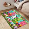 VIKAMA Premium Happy Easter Bunny Egg Tulip Design Door Mat Welcome Mat Rug For Bedroom Carpet For Living Room Home Decor