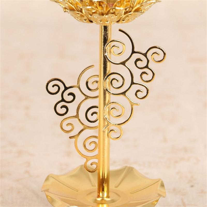 1 Paar Eisenlampe Zuhause Tisch Mittelstücke Lotus Schreibtisch Adventskerzenhalter Butterlampe Lotus Kerzenhalter