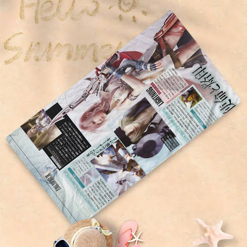 F-Final F-Fantasy Anime Bath Towel Microfiber Soft Water Absorbing Breathable For Girl Kids Decorative Cartoon Beach Towel