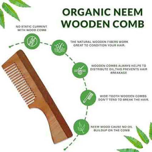 RSINC Handle Neem Wood Comb Handmade | Reduce Hairfall and Dandruff | For Unisex B0D1C4XBX8