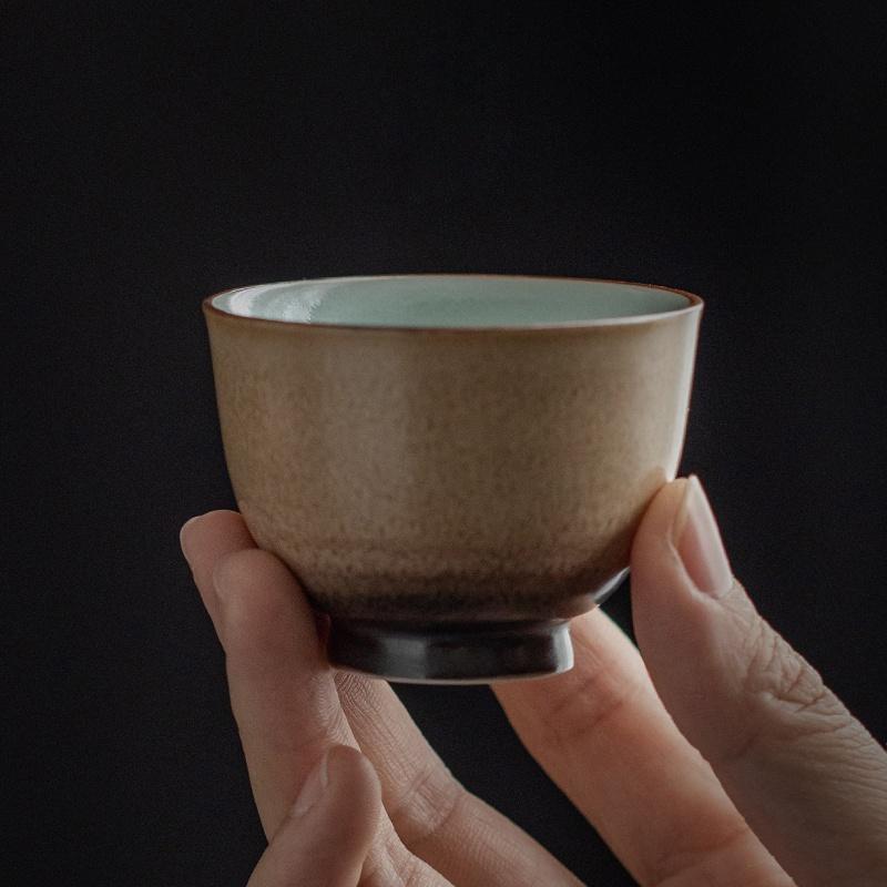 40ml Turquoise Green Japanese Ceramic Tea Cup Vintage Celadon Kiln Change Kung Fu Tea Set