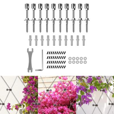 Green Wall Trellis Kit Crosshead Hubs Garden Expansion Anchors System Plant Supports for